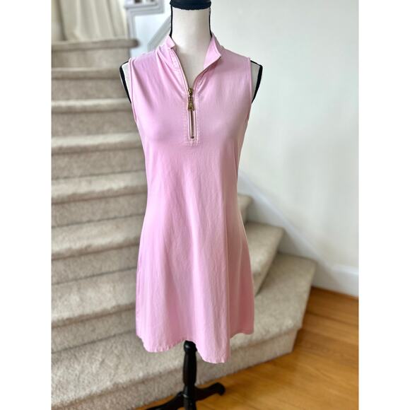 Spartina 449 Light Pink Sleeveless Quarter Zip Tennis Dress - Picture 2 of 8